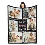 Best Friend Custom Blanket with Photo Personalized Blanket with Photo Text Customized Throw Blanket with 6 Pictures for Mom Dad Personalized Gifts from Bestie, BFF, Soul Sister, Teen Girls