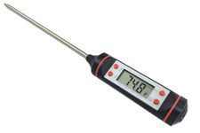 Digital Lcd Cooking Food Meat Probe Kitchen Bbq Thermometer Temperature Test Pen, instant read thermometer for Industrial, Grill, Candy, Milk, Oil, Liquid Lab Chemical (Steel 5.9 Inch)