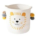 INough Toy Storage Baskets Cute Laundry Basket with Handles Dog Toy Storage Basket Durable Large Cotton Rope Storage Bins Home Organizer Solution for Office, Bedroom, Closet, Toys & Laundry (Lion)