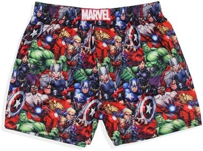 Marvel Men's Avengers Superhero Characters Repeat Print Boxers Underwear, Multicolored, Medium