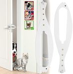 2Pcs Cat Door Holder Latch Larger Cat Door Alternative to Keep Dogs Out of Cat Litter Boxes and Food with 5 Adjustable Sizes Strap 2.5-6" Wide Fast Latch Strap Let's Cats in Easy to Install White