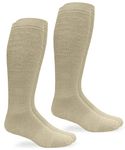 Jefferies Socks Mens Women's Unisex Military Ultra-dri Tactical Over the Calf Boot Socks 2 Pack, Desert Sand, 13-16