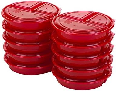 Good Cook Meal Prep on Fleek, 3 Compartments BPA Free, Microwavable/Dishwasher/Freezer Safe, Red