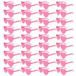 NACHLYNN 36 Pcs Rose Red Heart Sunglasses for Women Rimless Heart Shaped Sunglasses Transparent Candy Color Heart Glasses for Party Favors