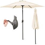 SUNMER 2.7M Ivory Parasol Garden Umbrella Sun Shading |Water Repellent Polyester 180 g/m² (UV 30+)| Easy to Open and Close Crank Mechanism | Pole Width ø 38 mm (Excl. Base)