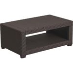 Flash Furniture Seneca Faux Rattan Coffee Table, Resin, Brown, Set of 1