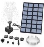 AMZtime Solar Fountain Pump 2.5W DIY Solar Pond Pump, 2026 Upgrade Solar Water Pump with 6 Styles of Water Splashes and 1.2m Water Pipe for Garden Pond, Bird Bath, Fish Tank