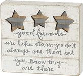 Primitives by Kathy Good Friends are Like Stars Hand-Lettered Home Décor Sign, 8" x 7"