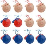 WEZCHUGHAOL 12Pcs Wooden Percussion Instrument Finger Castanets, Clap Board Music DIY Wooden Percussion Instrument Finger Castanets for Adults Beginners (Multicolor)