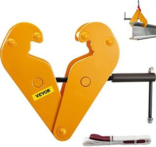 BestEquip Beam Clamp 4400lbs/2ton Capacity, I Beam Lifting Clamp 3inch-9inch, Opening Range Beam Clamps for Rigging, Heavy Duty Steel Beam Clamp Tool, Beam Hangers for Lifting Rigging, in Yellow