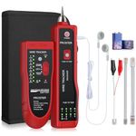 Proster Wire Tracker RJ11 RJ45 Finder Ethernet LAN Multifunction Toner Tracer Network Cable Collation Telephone Line Tester Continuity Checking (Red)