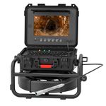 Sewer Camera Self-Leveling, Sanyipace Drain Camera with 512Hz Transmitter, Meter Counter, Pipe Inspection Cámara with Microphone Speaker DVR Recorder, 32GB TF Card, 30M/100FT