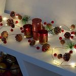 GloBrite Christmas Garland with Lights | Christmas Garland, Fireplace Garland | 2M Christmas Door Garland | 20 LEDs Pre Lit Garland, Xmas Garland, Christmas Fireplace Garland, Christmas Stair Garland