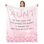 Birthday Gifts for Aunt Blanket, Auntie Gift Blanket, Best Auntie Blanket from Niece Nephew, for We Love You Aunt Throw Blanket 60"X50", Leopard Print