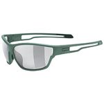 uvex Sportstyle 806 V - Outdoor Glasses for Men and Women - Self-Tinting Lenses - Anti-Fog Technology - Moss Green Matt/Variomatic - One Size