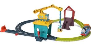 Thomas & Friends Motorized Toy Train Set Fix 'em Up Friends with Carly the Crane, Sandy the Rail Speeder & Thomas for Ages 3+ Years, HDY58