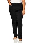 Briggs New York Women's Plus Size Super Stretch Millenium Welt Pocket Pull on Pant, Black, 20 Plus Short