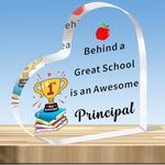 JMIMO Principal Gifts Head Teacher Gifts for Men Women Principal Appreciation Gifts, Gifts for School Principal, Behind a Great School is an Awesome Principal Acrylic Plaque