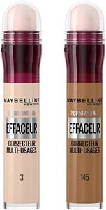 Maybelline New York - Lot de 2 Anti-cernes Fluide - Kit Correcteur & Contouring - Instant Anti-Age L’Effaceur - Teintes : Clair (03) & Olive Doré (145) - 2x 6,8 ml