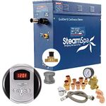 SteamSpa 9kW Steam Sauna Generator Premium Bundle 240V Steam Generator with Analog Pad Control, Steamheads, Pressure Relief Valve, Built-in Auto Drain and Plumber Quick Install Kit PRR900BN-A