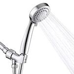 Shower Head, Aen Art 3.3inches Chrome Finished High Pressure Handheld Shower Head, 3-Settings Luxury Rainfall Spa Detachable Shower Set with 5Ft Hose Bracket Teflon Washer