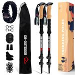 DB-OUTDOOR Trekking Hiking Walking Poles Women and Men - 2 Ultralight 7075 Aluminum Collapsible Hiking Sticks for Men, Natural Cork Grip & Metal Flip Lock Nordic Walking Poles for Men and Seniors