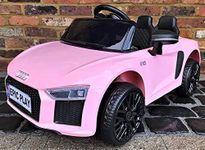 Licensed Kids Audi R8 Spyder Roadster Sports Car with Remote Control 12v Electric/Battery Ride on Car - Pink