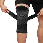 Knee Supports 2 Pack Knee Brace with Adjustable Strap Compression Knee Sleeves for Running Joint Pain Arthritis Meniscus Tear Cartilage Damage Tendonitis Quick Recovery Unisex (Black, L)