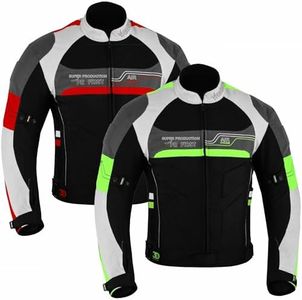 PROFIRST Motorcycle Jacket Men's Riding Textile Racing Motorbike Biker CE Armored Waterproof Jackets, Green, Large