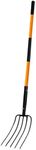 Nohovu 5 Tine Pitchfork for Gardening, Heavy Duty Pitchfork with Fiberglass Handle, Garden Fork for Mulching, 58 Inches