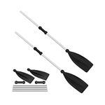 BALLSHOP 2 Pack 128cm Kayak Paddle Aluminum Alloy Detachable Paddles Adjustable Portable Boat Oars for Inflatable Boat Kayak