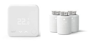 tado° Wireless Temperature Sensor incl. 3x smart radiator thermostat - Wifi Add-On product for smart radiator thermostats - active heating control - easy Installation - save heating costs