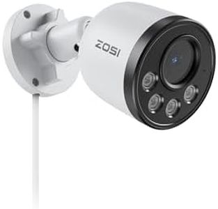 ZOSI 4MP Telecamera PoE Aggiuntiva Esterna, Microfono Incorporato, Visione Notturna, Funziona con NVR PoE, C180