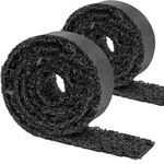 Heelos Rubber Mulch for Landscaping,2 Rolls 120×4.5inch Black Rubber Mulch Mat Pathway Solution Recycled, Natural-Looking Permanent Garden Barrier Edging Border for Plants, Vegetables, and Flowers