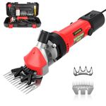 PAT JUUMG Unisex 1000 W Electric Sheep Trimmer Machine with 6 Adjustable Speeds Professional Shearing Machine for Pet Wool Goat Trimmer with Carry Case (Red)