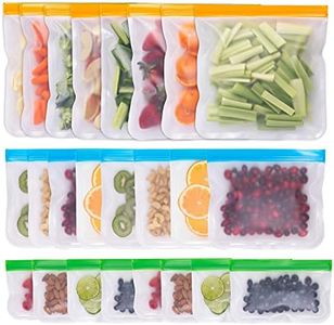 GREENZLA Eco-Friendly Reusable Freezer Bags, 24-Pack Extra Thick and Leakproof Resealable Gallon Bags for Safe Food Storage, Marinating, Snacks, and Meal Prep, Reusable, Non-Toxic, and Freezer Safety