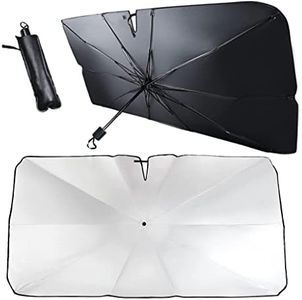150 x 80 cm groß Sonnenschirm Auto, Auto Sonnenschutz Frontscheibe Faltbar, UV-Schutz Sonnenschirm für die Windschutzscheibe für die meisten Autos