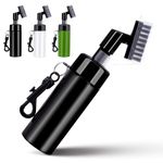 UoQo Golf Club Cleaner Brush With Golf Towel, Green Golf Club Brush Groove Cleaner Golf Club Cleaning Kit, Professional Golf Ball Cleaner With Built In Water Spray Golf Accessories (Black Brush)