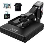 VEVOR Heat Press, 15x15 Power Heat Press Machine for T-Shirts, Fast Heating, High Pressure Digital Industrial Sublimation Printer for Heat Transfer Vinyl, Dark Black