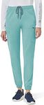 Carhartt Women's Women's Cargo Jogger Scrub Pant, Aqua Sea, X-Large Petite