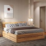 Wakefit Bed | King (78 X 72) Sheesham Wood Bed with Storage, 3 Year Warranty | - Auriga - Natural