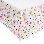 Little Unicorn Percale Crib Skirt – 52” x 28” x 12” – 100% Cotton Percale - Machine Washable – Lightweight – Playful Designs – 4 Sided Double Layered Panel - for Boys & Girls (Berry & Bloom)