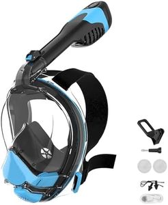 Tizikcon Full Face Snorkel Mask Adult, Patented Electric Snorkeling Gear for Adults, 180 Panoramic View Foldable Snorkel Set with Detachable Camera Mount, SGS Certified Safety, Anti-Leak & Anti-Fog(L)