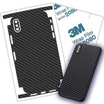 Carbon Fiber 3M 1080 Film iPhone Skin Protective wrap Around Edges Cover Black Skin for iPhone 7, 7 Plus, 8, 8 Plus, X, XR, Xs Max (iPhone 8 Plus)