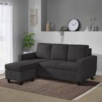 Sleepyhead Bae - 4 Seater Interchangeable L Shape Sofa Set (LHS/RHS, Fabric, Woody Brown) 4-Person Sofa