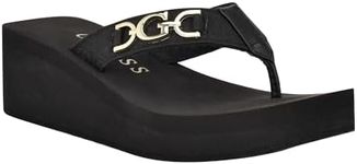 GUESS Women's Edany Wedge Sandal, Black 001, 8