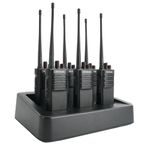 Retevis RT29D Digital Walkie Talkie, IP67 Waterproof Two Way Radio with 6 Way Charger, DMR, 128 Channels, 3200mAh, Walkie Talkies for Adults Long Range, for Hotel, Logistics, Security (6Pcs, Black)