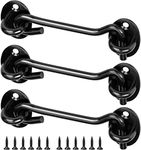 Door Hook Lock, 3 Pack 100mm Stainless Steel Barn Door Lock, Cabin Hooks and Eye Latch Lock for Doors Window Cabinet Gate