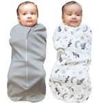 MammaChamp POD/Swaddle/Sleeping Bag/Blankets/Wrap/Sack for Newborn Baby 0-3 months (Pack-of 2) (GRAY + UNICORN DESIGN)