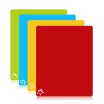 Supvox® 4 Pieces Flexible Cutting Boards, BPA Free Plastic Cutting Boards for Kitchen, Non Slip Cutting Mat for Meat, Vegetables and Fruits, 38x34.5cm